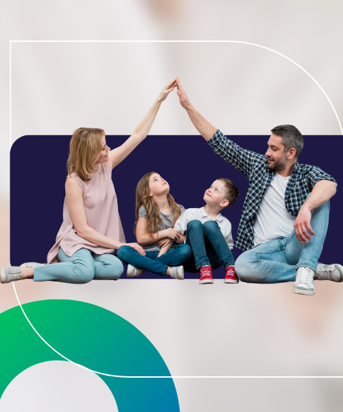Família protegida com plano de saúde
